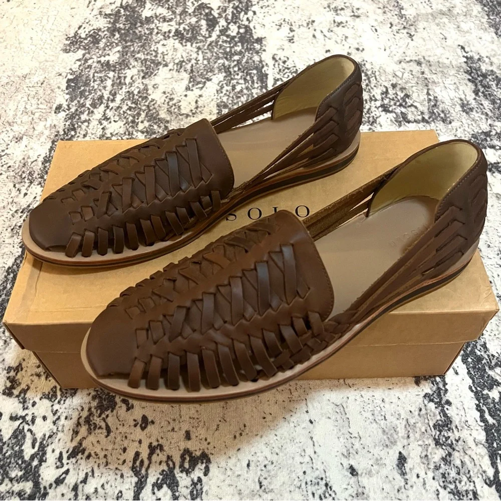 nisolo men huarache slip on brown